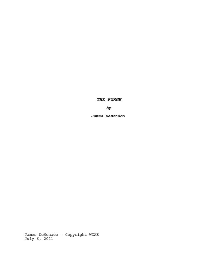 The Purge screenplay first page