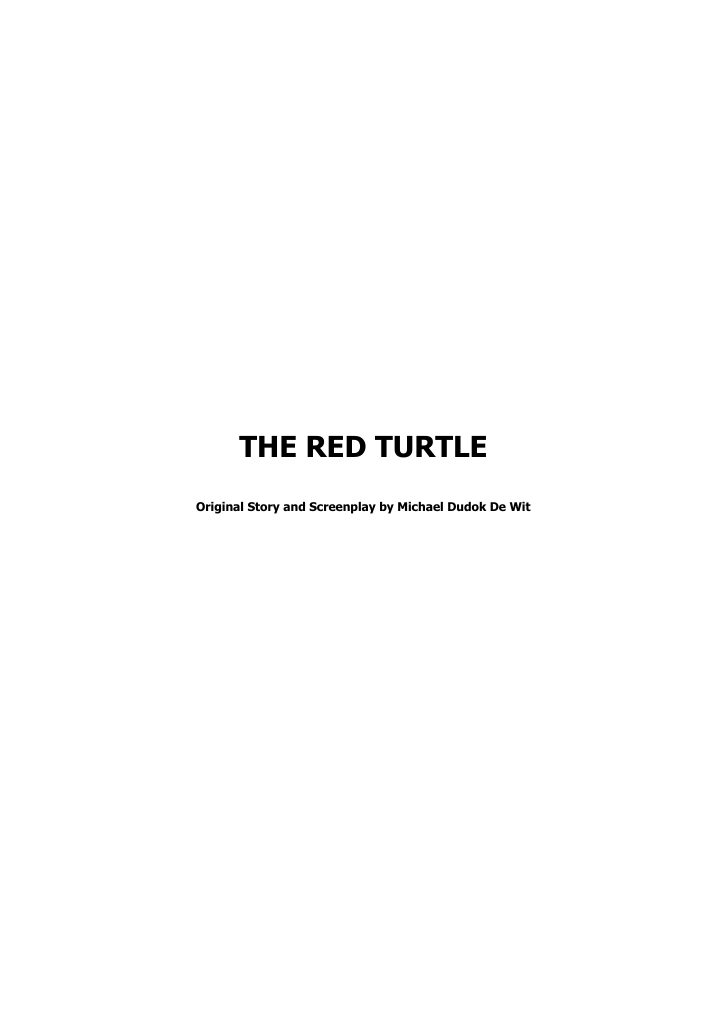 The Red Turtle screenplay first page