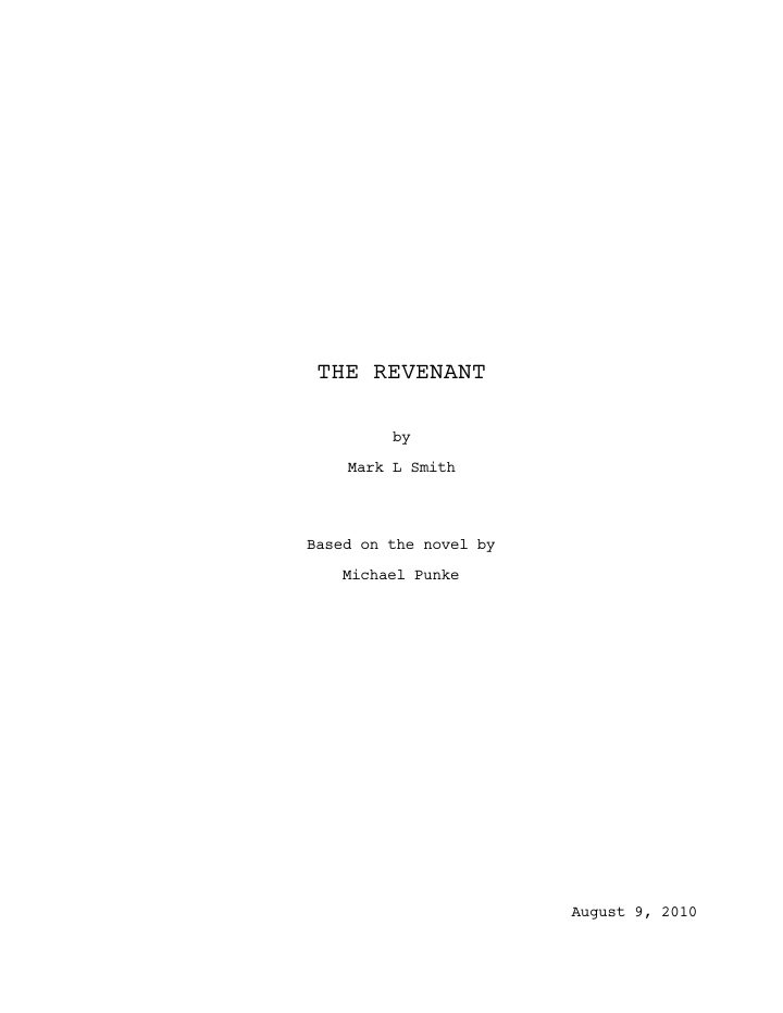 The Revenant screenplay first page