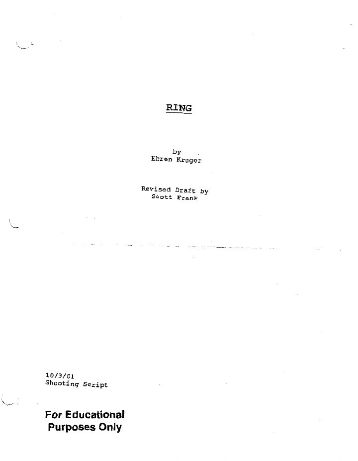 The Ring screenplay first page