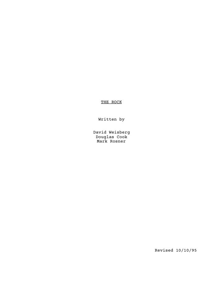 The Rock screenplay first page