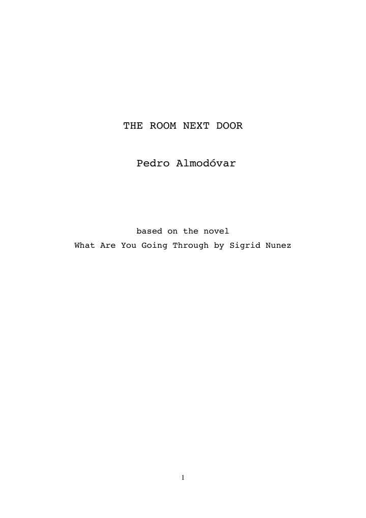 The Room Next Door screenplay first page