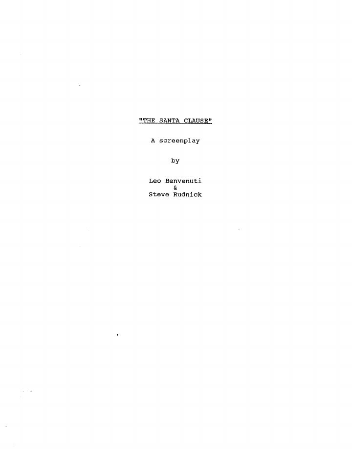 The Santa Clause screenplay first page