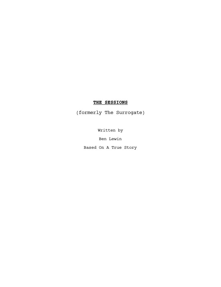 The Sessions screenplay first page