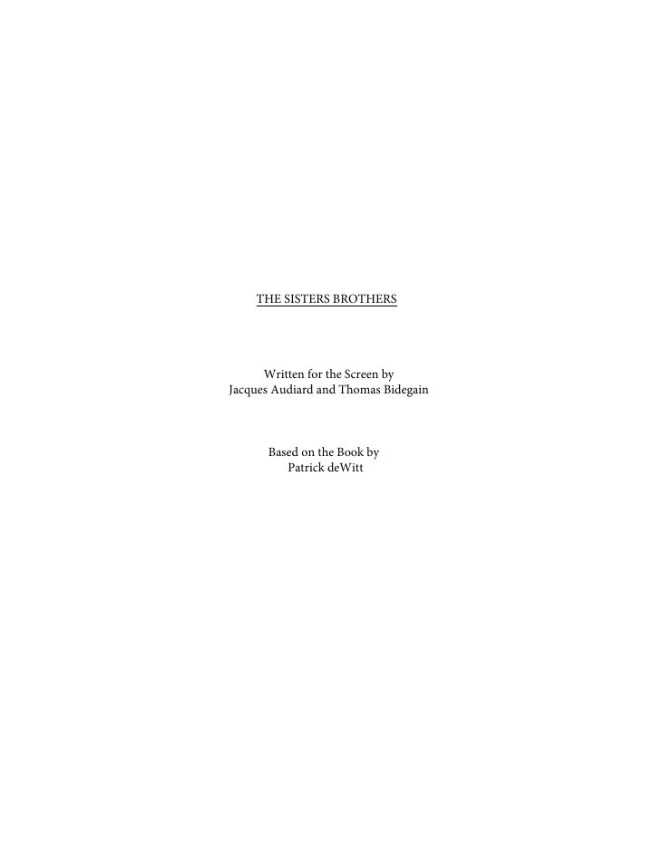 The Sisters Brothers screenplay first page