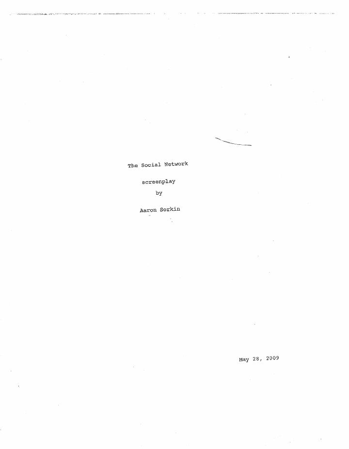 The Social Network (2010) screenplay PDF first page