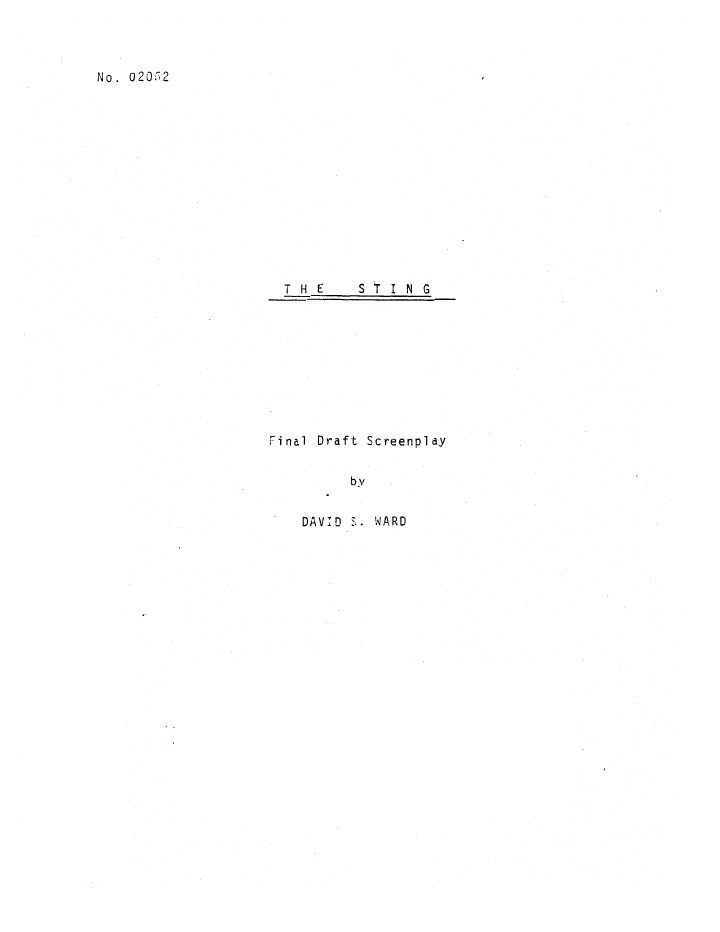 The Sting screenplay first page