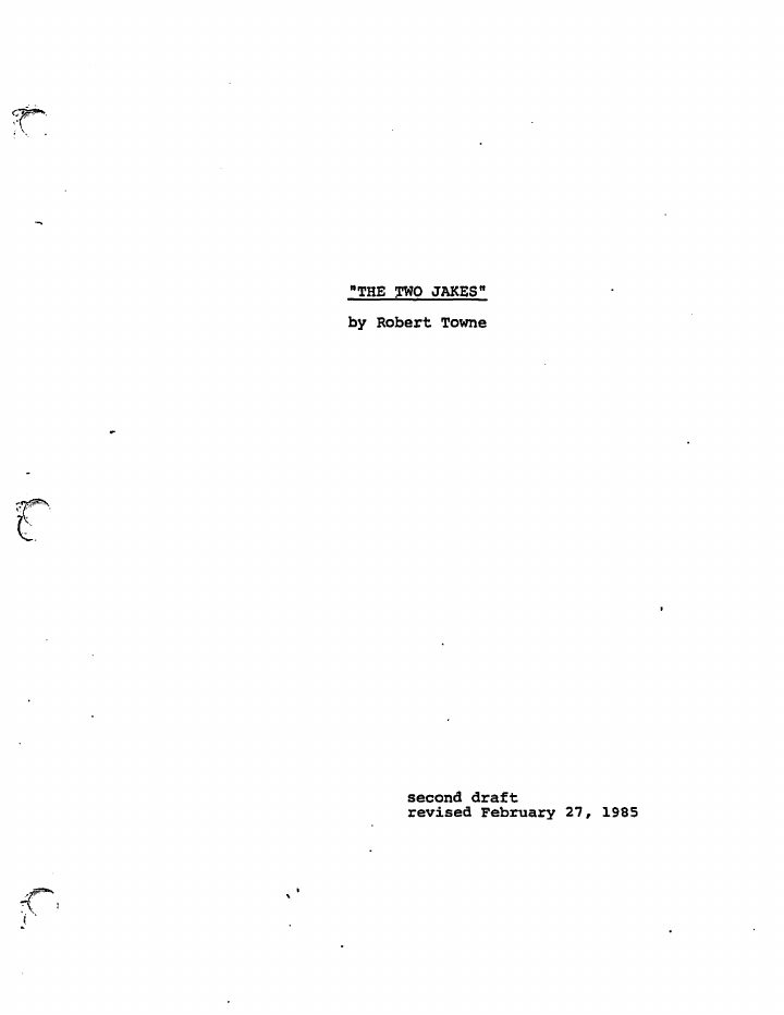 The Two Jakes screenplay first page