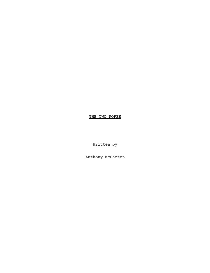 The Two Popes screenplay first page