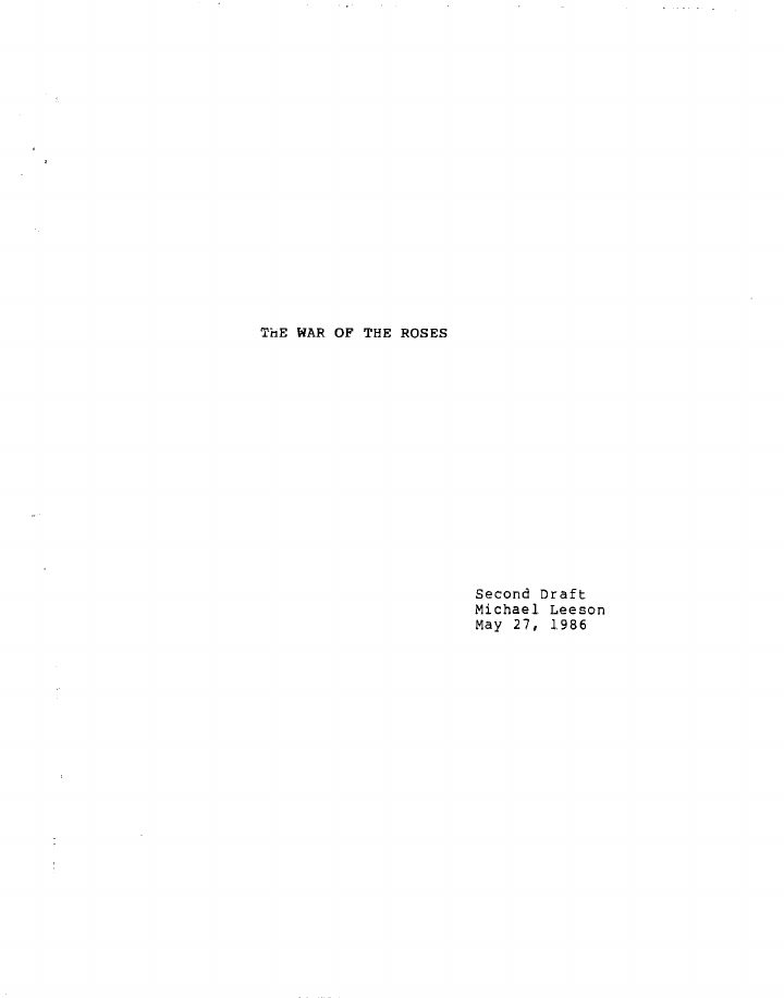 The War of the Roses screenplay first page