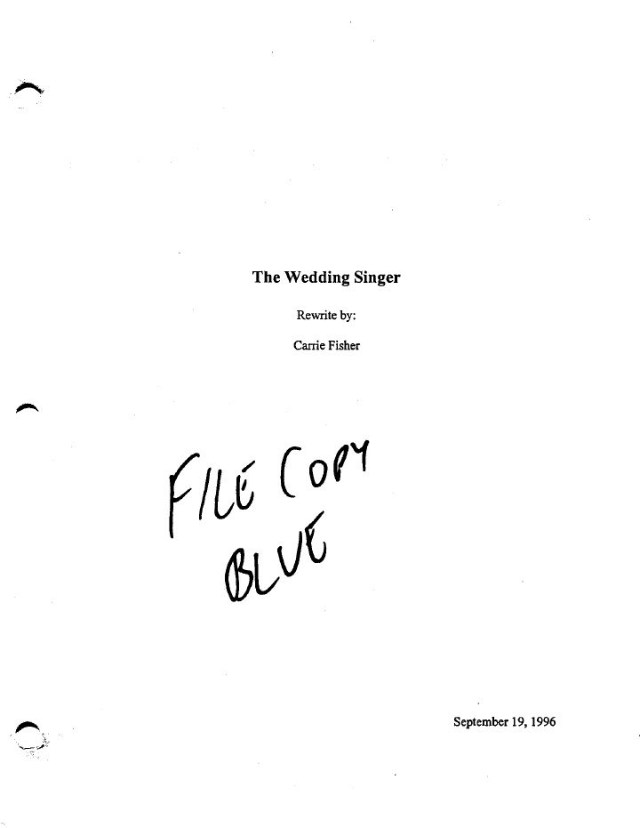 The Wedding Singer screenplay first page