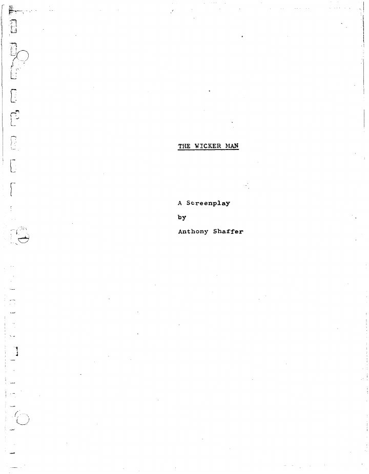 The Wicker Man screenplay first page