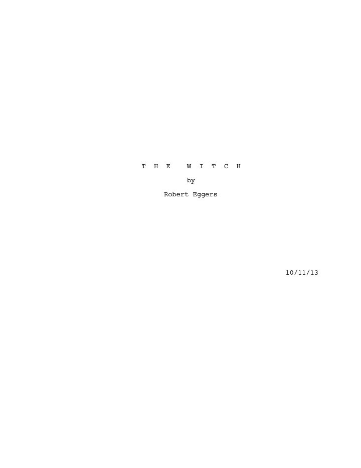 The Witch screenplay first page