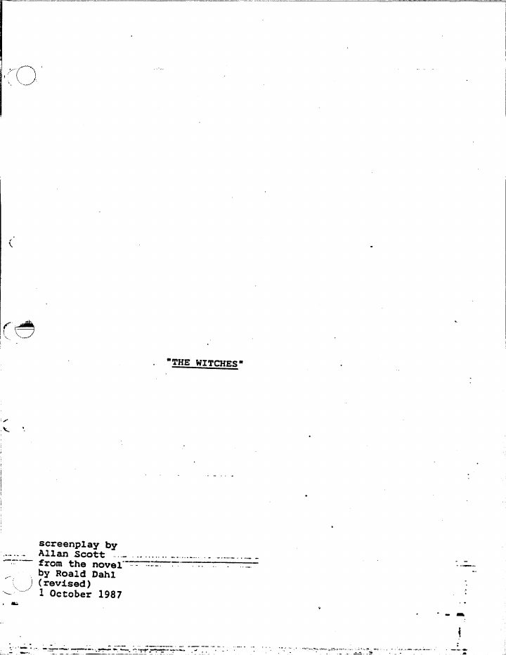 The Witches screenplay first page