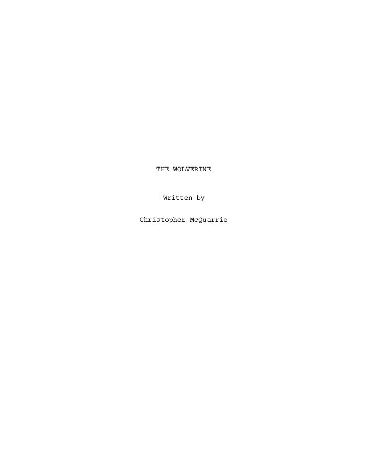 The Wolverine screenplay first page