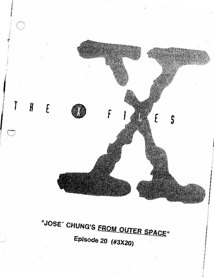 The X-Files: 320: Jose Chung's 'From Outer Space' screenplay first page