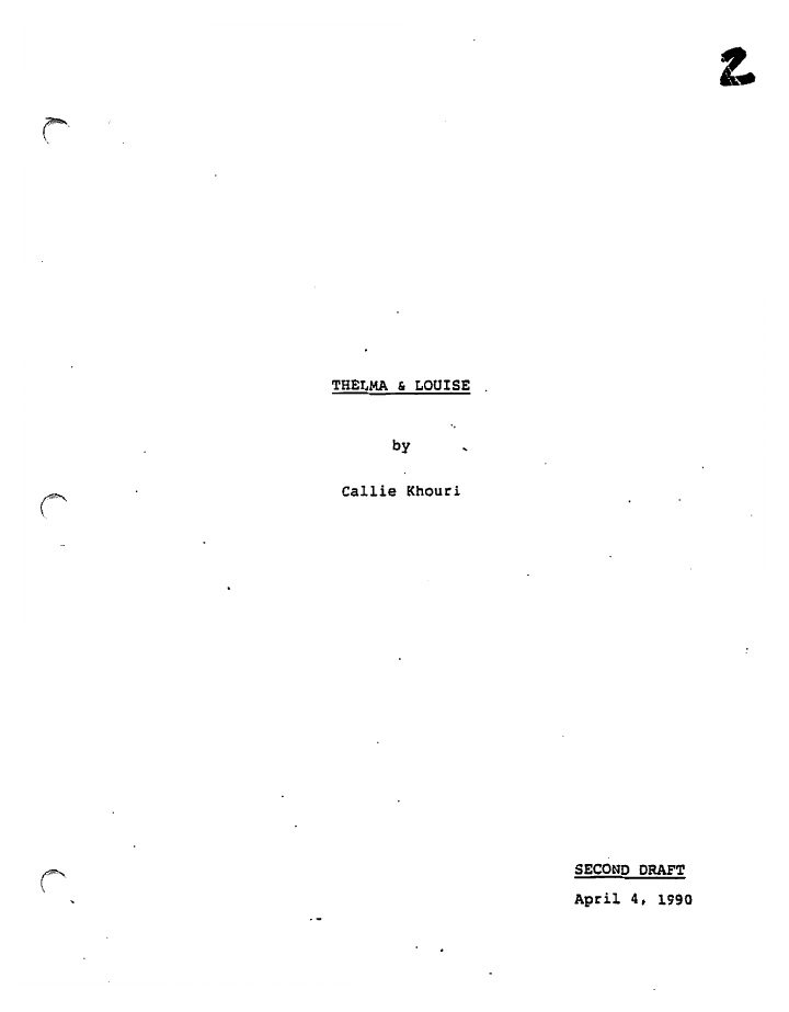 Thelma & Louise screenplay first page
