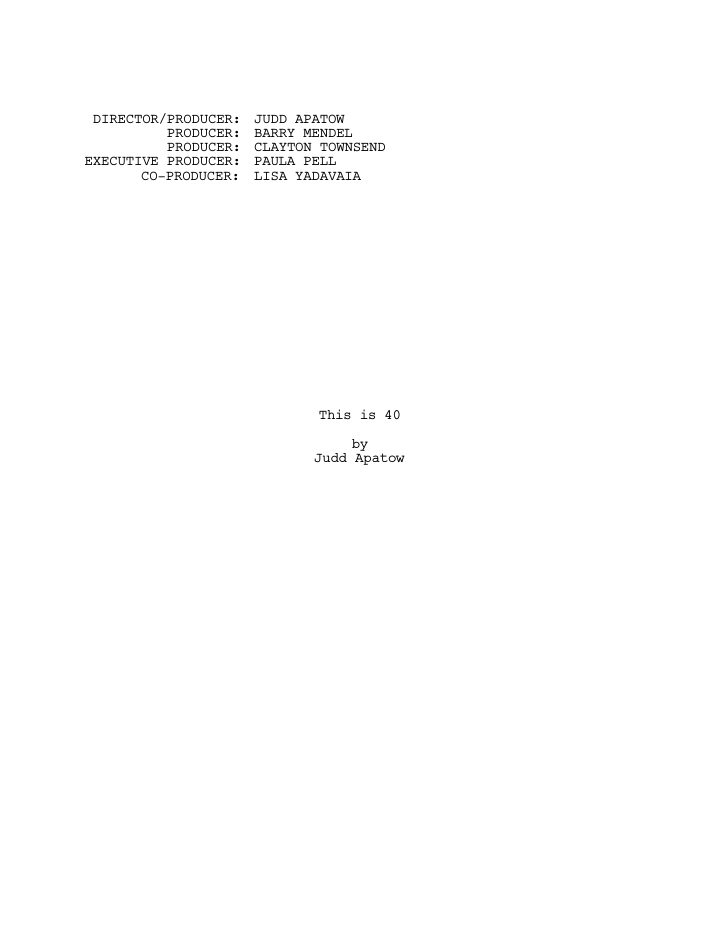 This is 40 screenplay first page