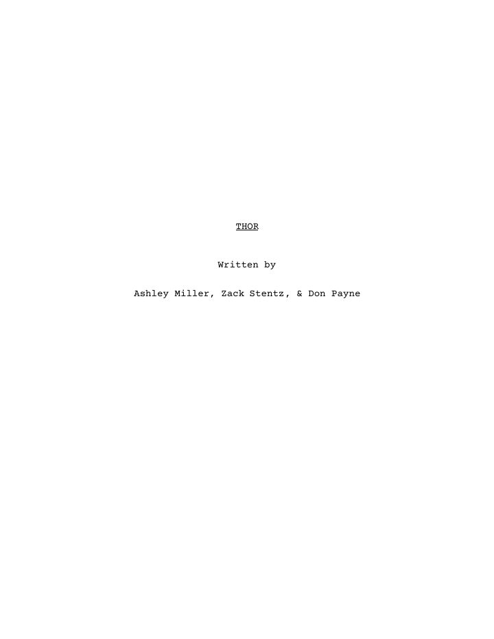 Thor screenplay first page