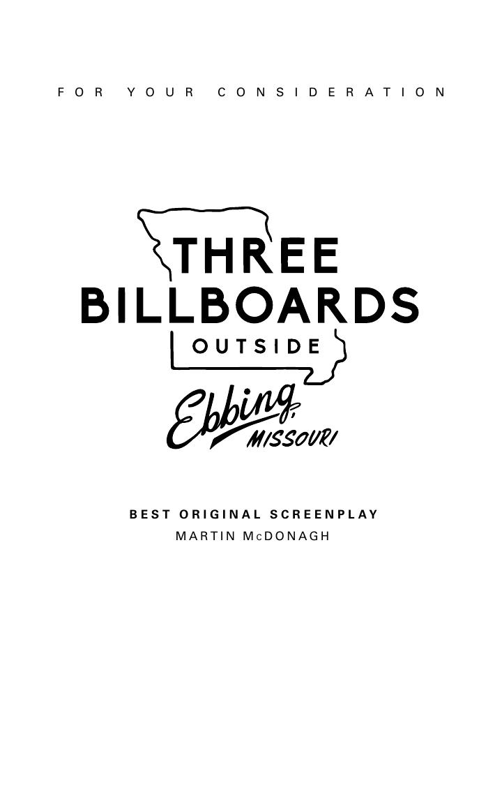 Three Billboards Outside Ebbing, Missouri (2017) screenplay PDF first page