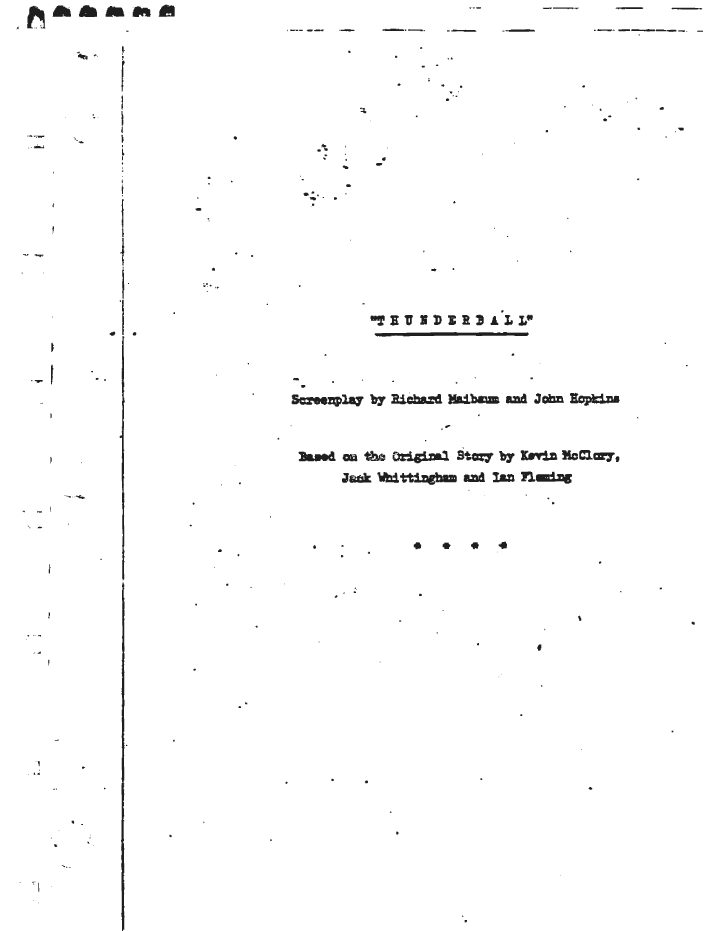 Thunderball screenplay first page