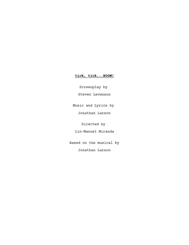 tick, tick, BOOM! screenplay first page
