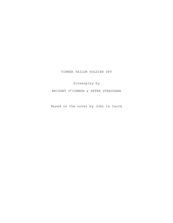 Tinker Tailor Soldier Spy screenplay first page