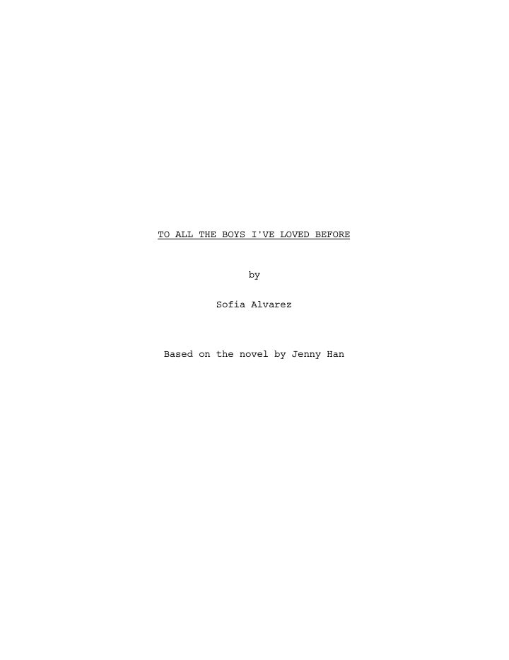 To All the Boys I've Loved Before screenplay first page