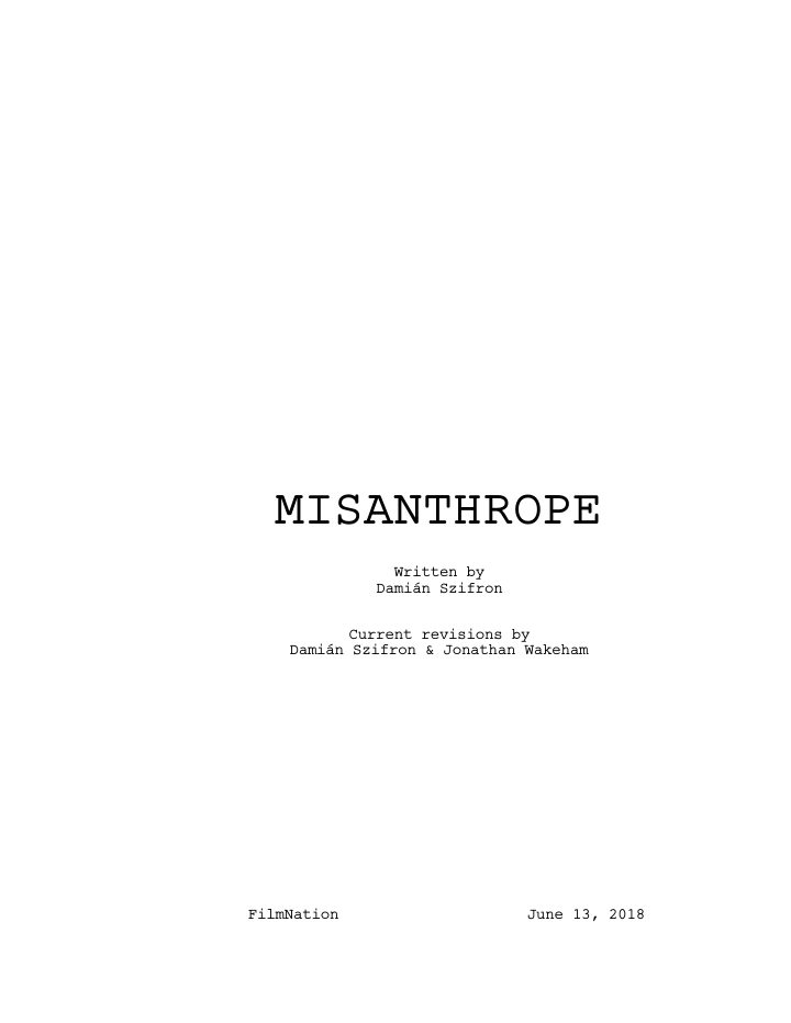 To Catch A Killer screenplay first page