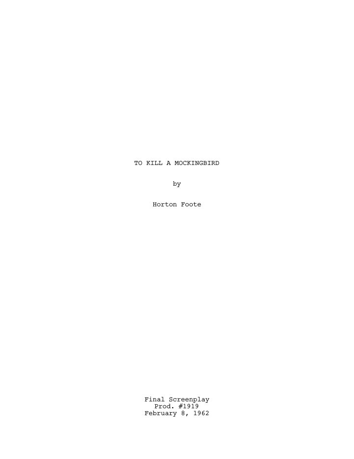 To Kill a Mockingbird screenplay first page
