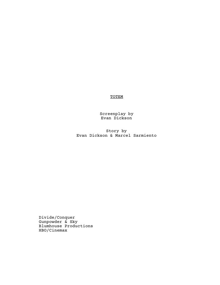 Totem screenplay first page