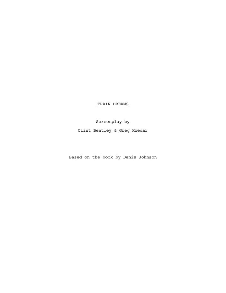 Train Dreams screenplay first page