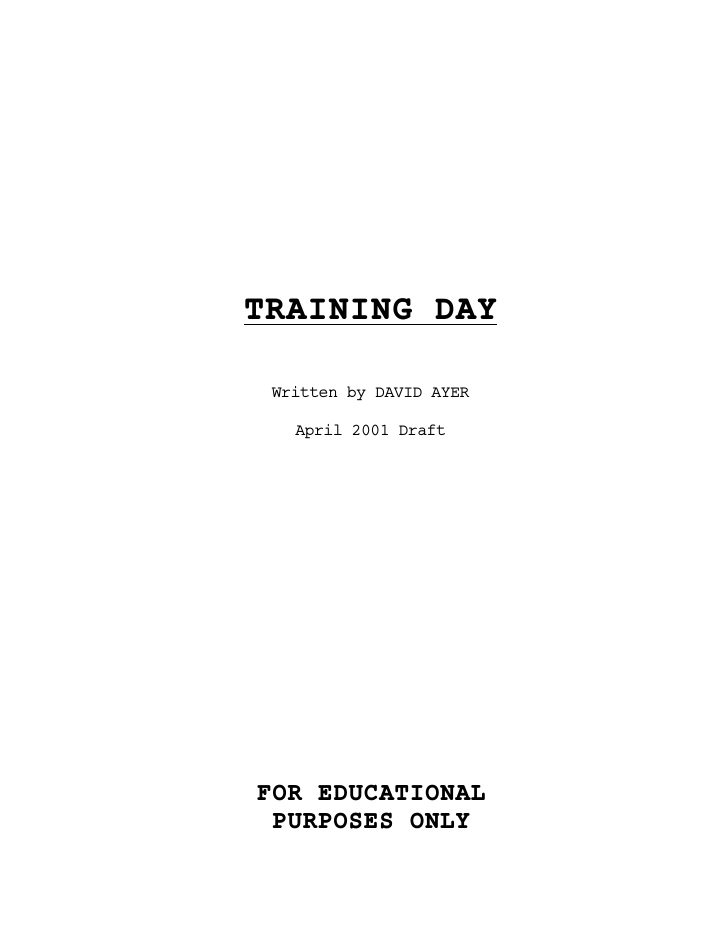 Training Day screenplay first page
