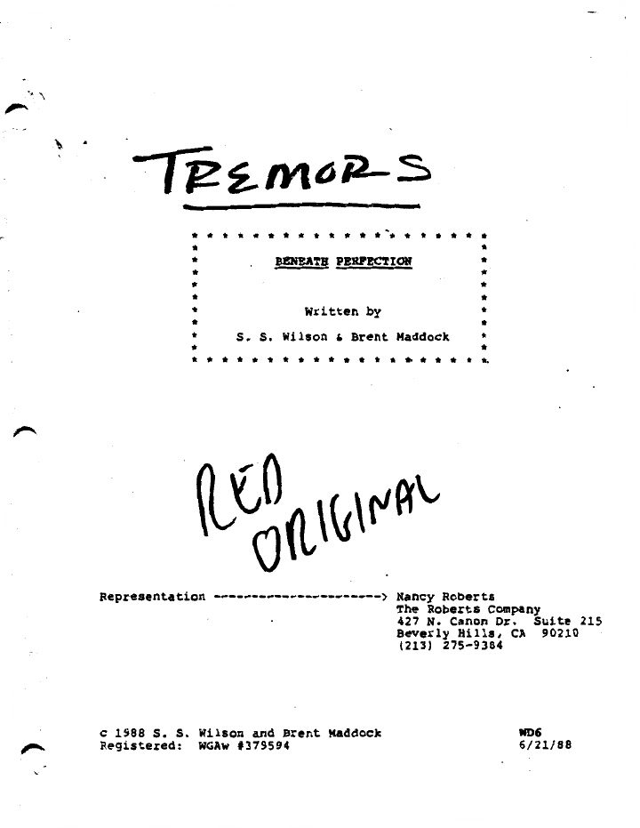 Tremors screenplay first page