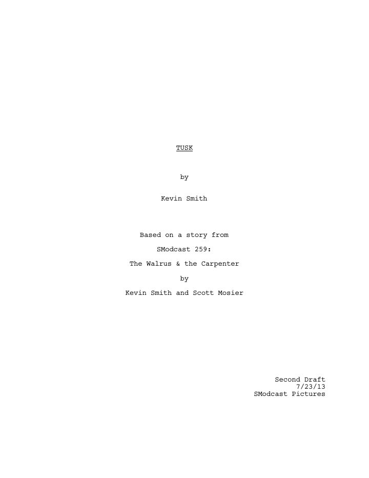 Tusk screenplay first page