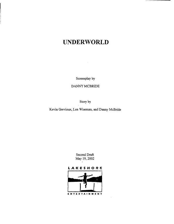 Underworld screenplay first page