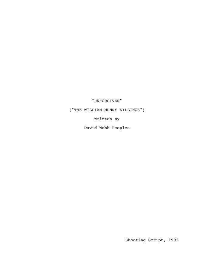 Unforgiven screenplay first page