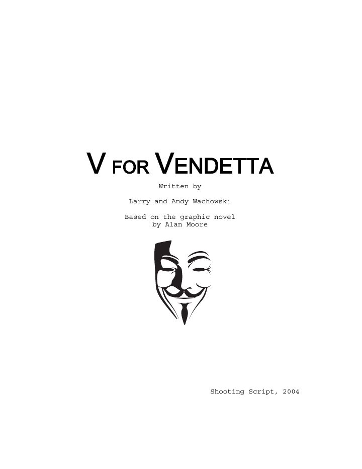 V for Vendetta screenplay first page