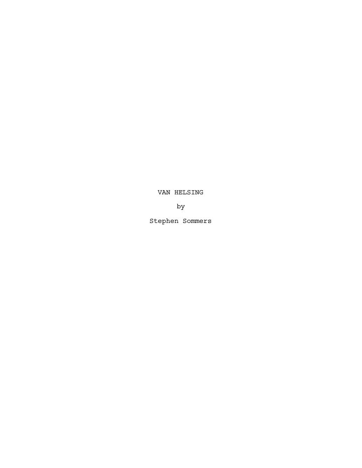 Van Helsing screenplay first page