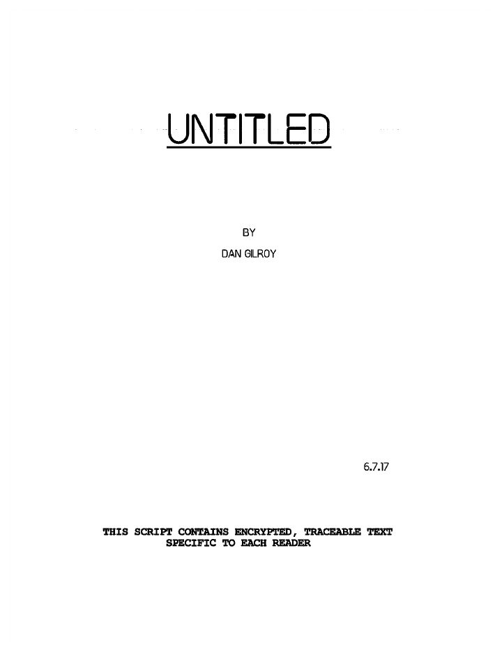 Velvet Buzzsaw screenplay first page