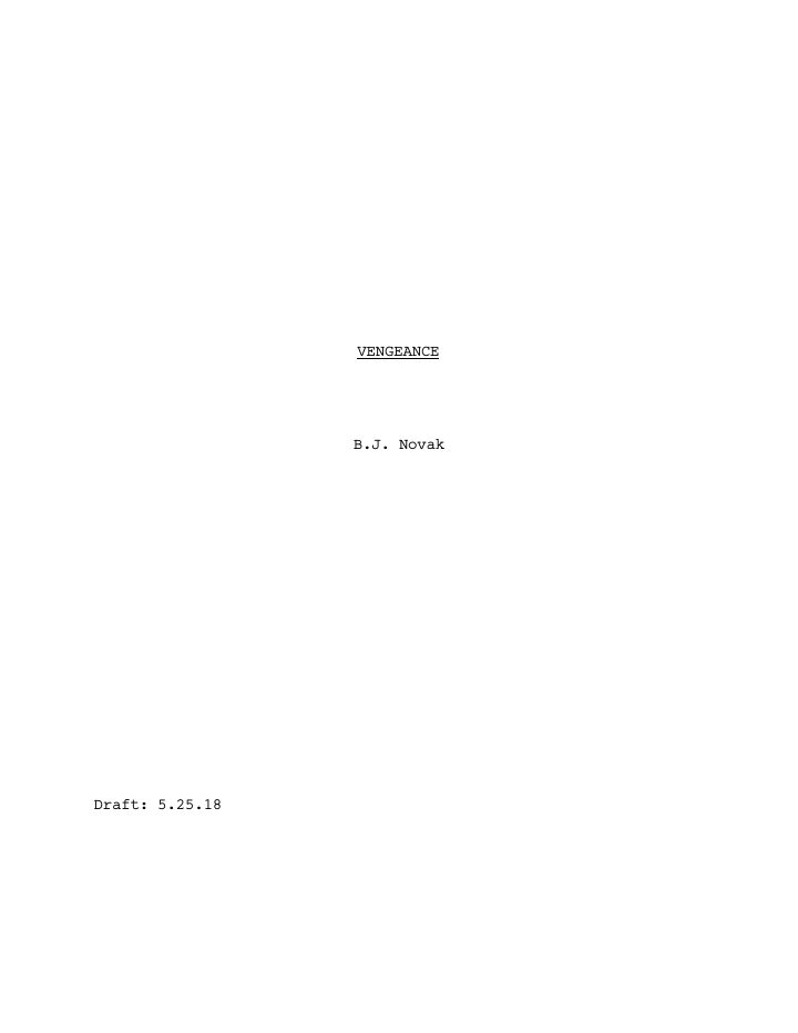 Vengeance screenplay first page