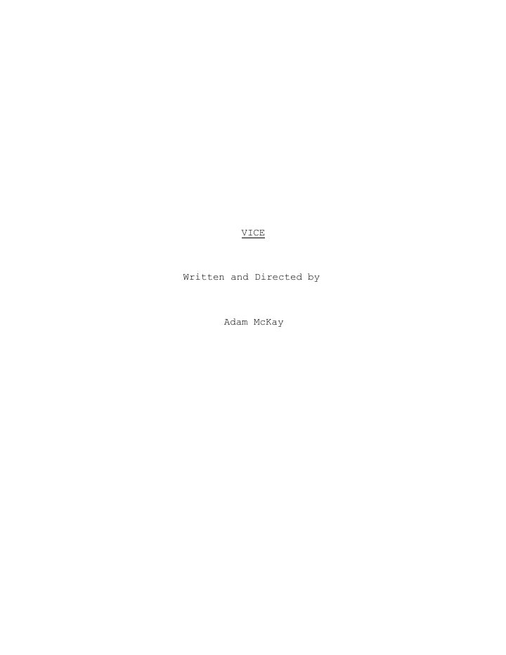 Vice screenplay first page