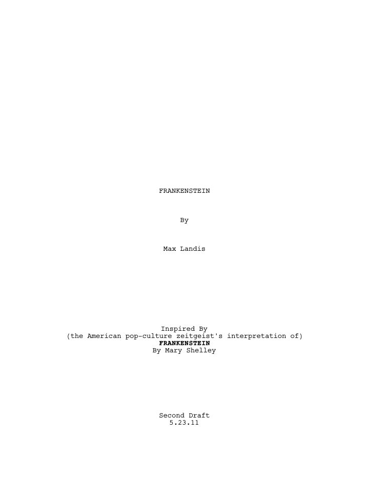 Victor Frankenstein screenplay first page