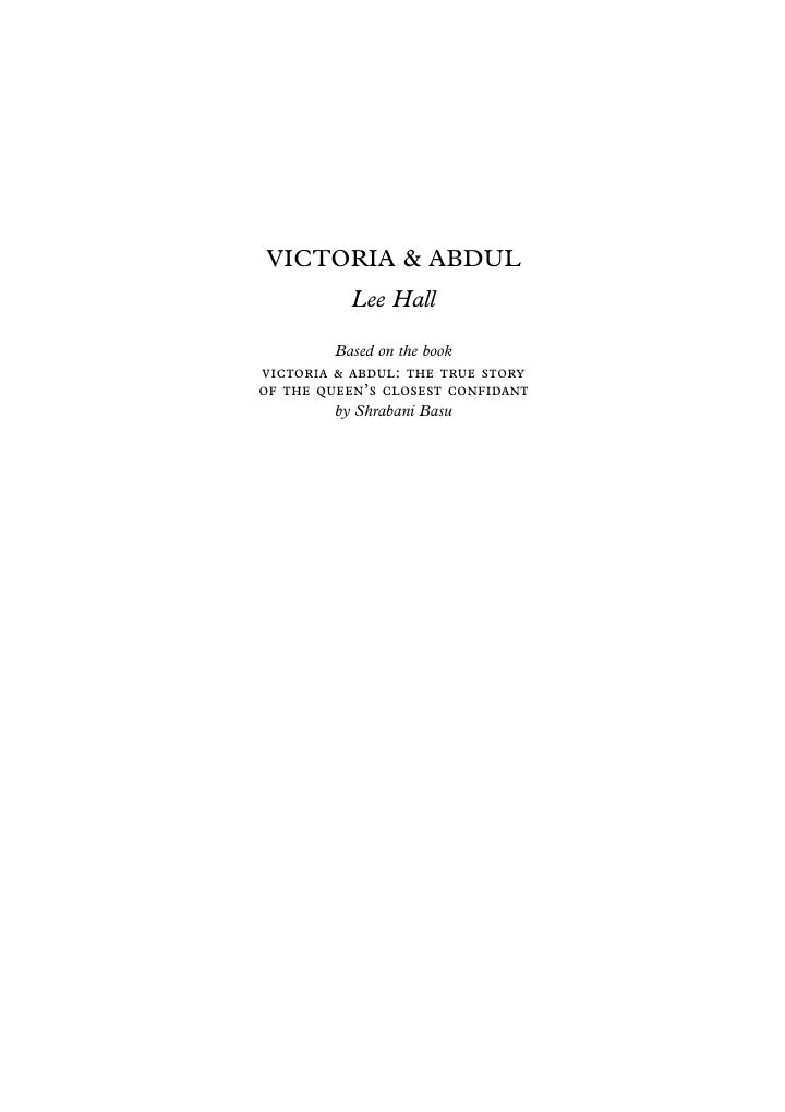 Victoria & Abdul screenplay first page