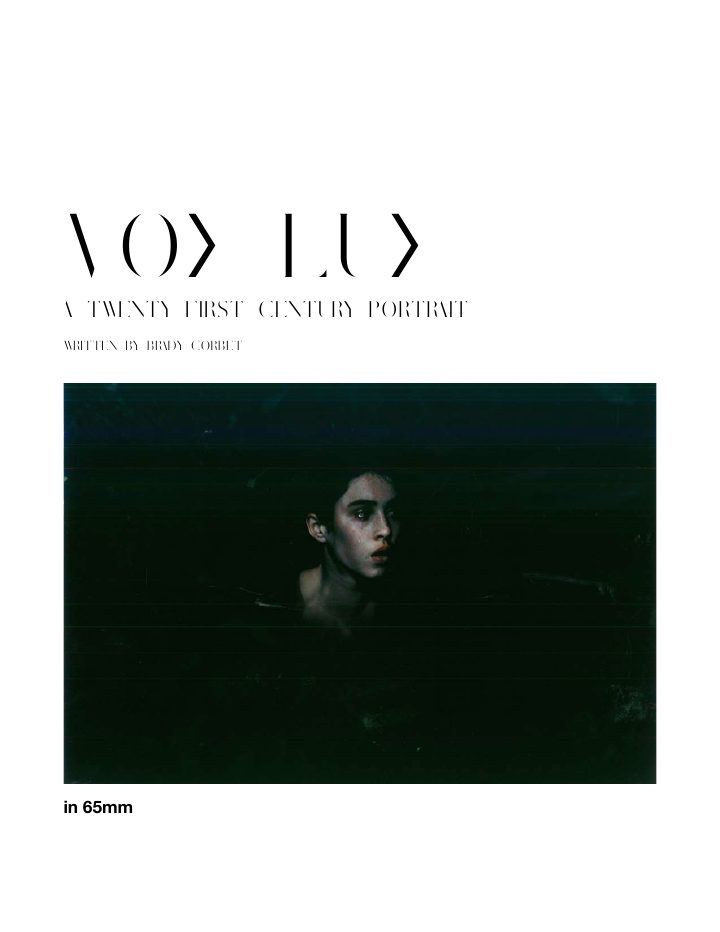 Vox Lux screenplay first page