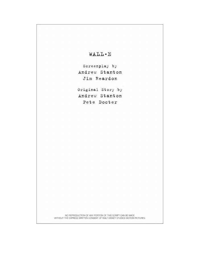 WALL-E screenplay first page