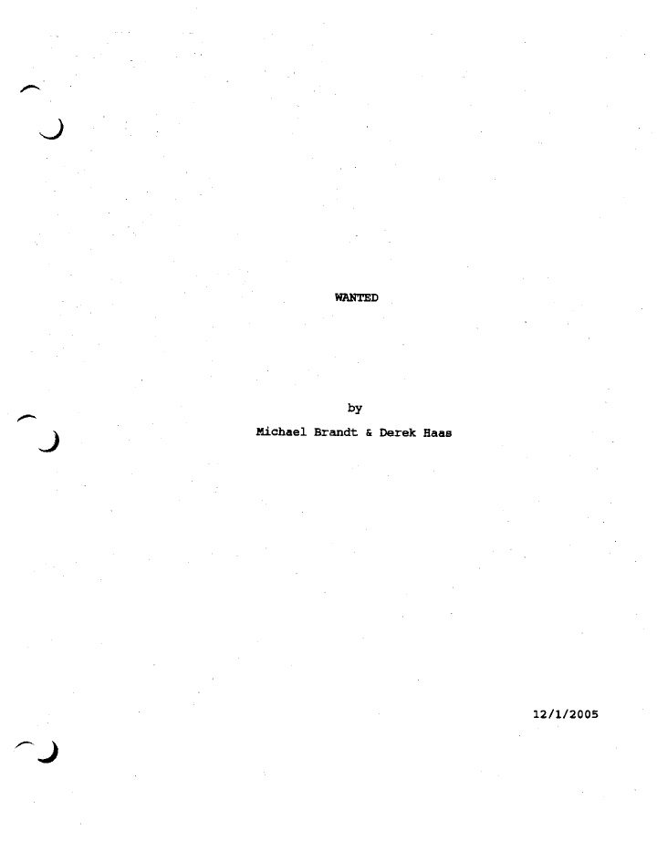 Wanted screenplay first page