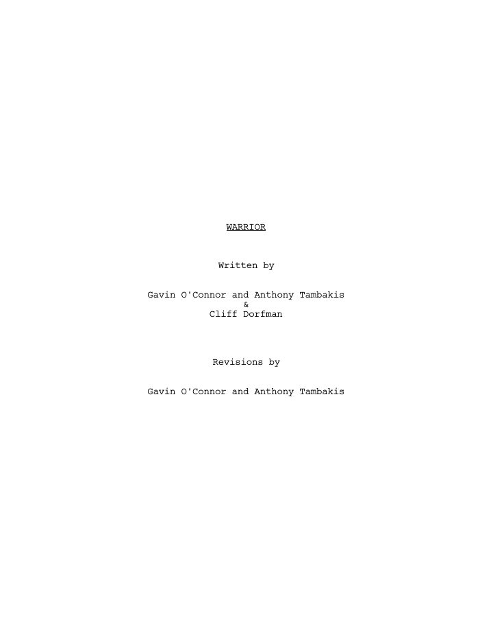 Warrior screenplay first page