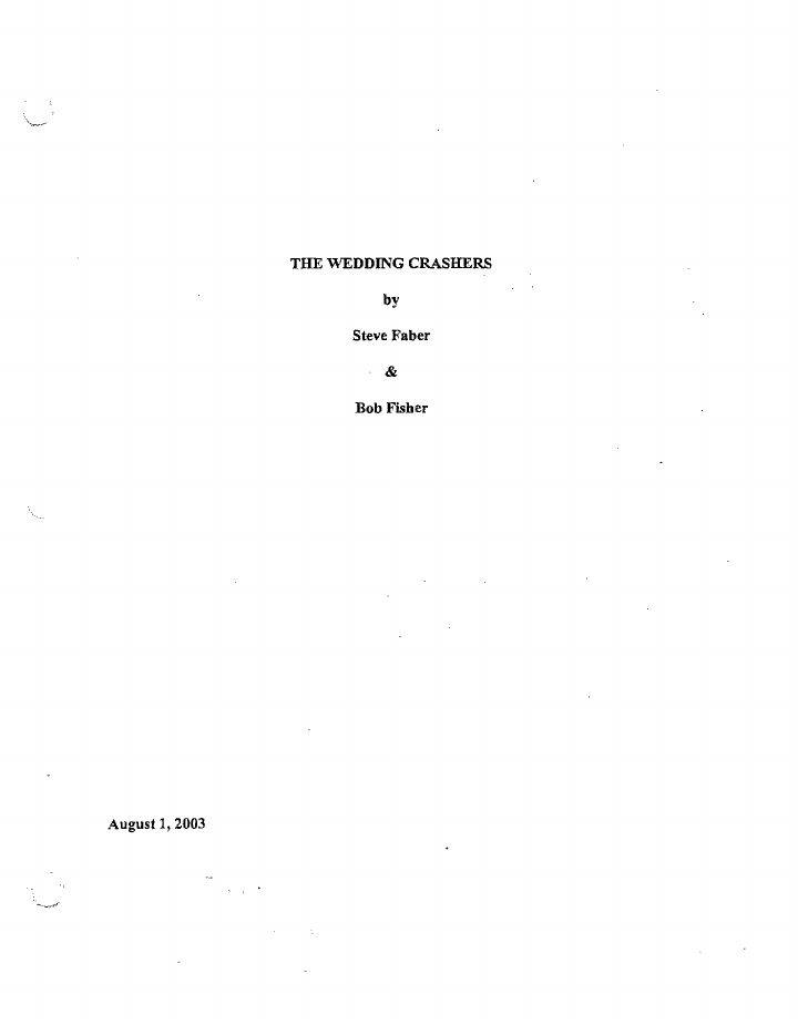 Wedding Crashers screenplay first page