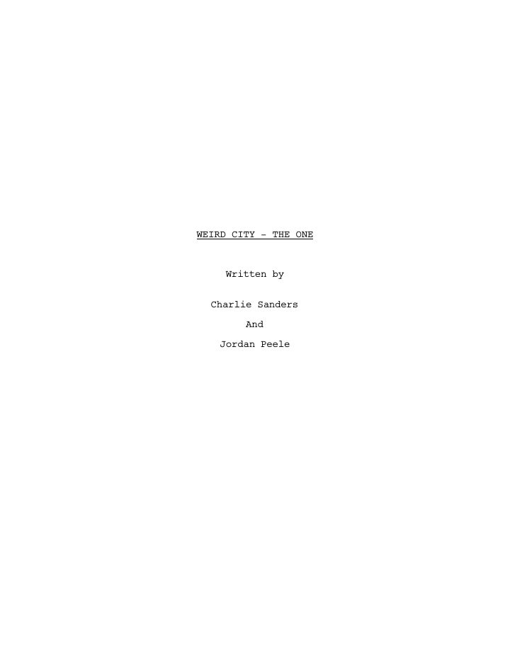 Weird City: 101: The One screenplay first page